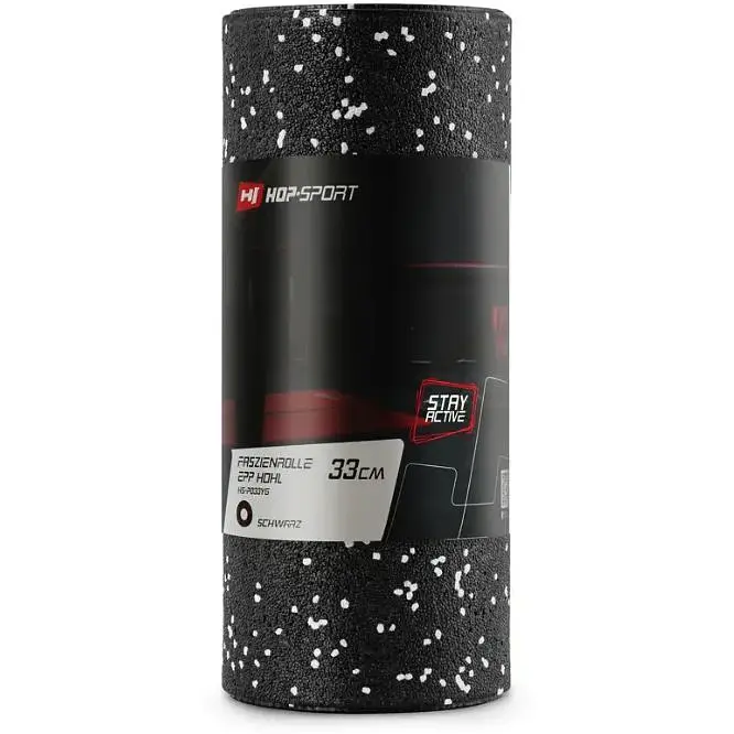 Роллер масажер (валик, ролик) Hop-Sport гладкий EPP 33см HS-P033YG чорно-білий - фото 6