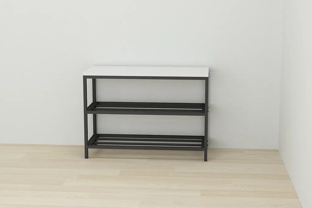 Банкетка універсальна Ferrum-decor Слайм 45x63x26 чорний ДСП Білий 16мм (FRD-104070) - фото 3