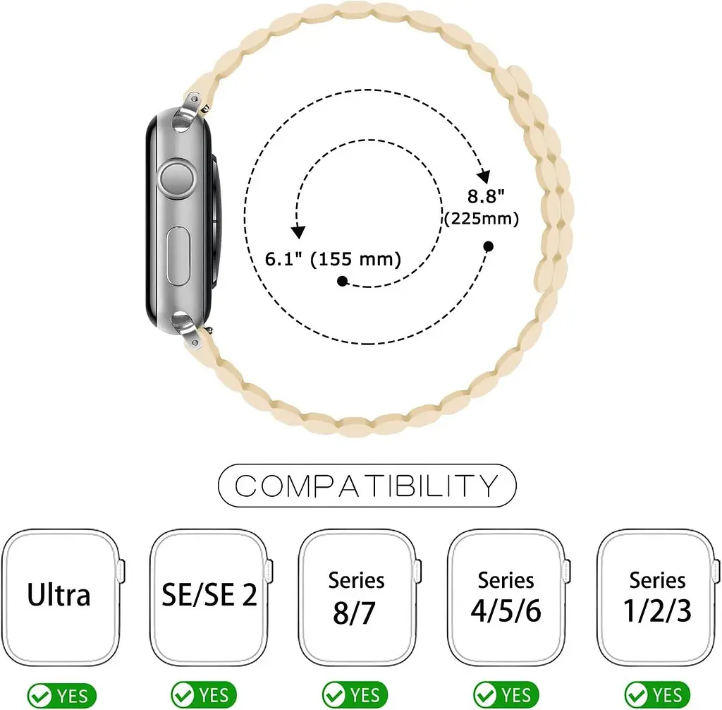 Силіконовий магнітний ремінець Tasikar для Apple Watch 45 мм, 44 мм, 42 мм, серія 8, 7, 6, 5, 4, 3, 2, 1 SE - фото 5