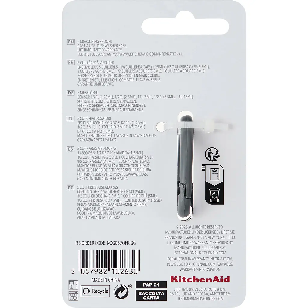 Набор мерных ложек KitchenAid Coreline серый 5 шт. (KQG057OHCGG) - фото 8