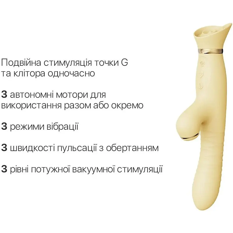 Пульсатор-вібратор із вакуумною стимуляцією клітора Zalo - ROSE Thruster Lemon Yellow - фото 4