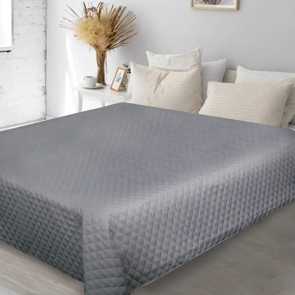 Покрывало Ярослав М.П-003 стеганое 240х210 см темно-серое (53287) - фото 2