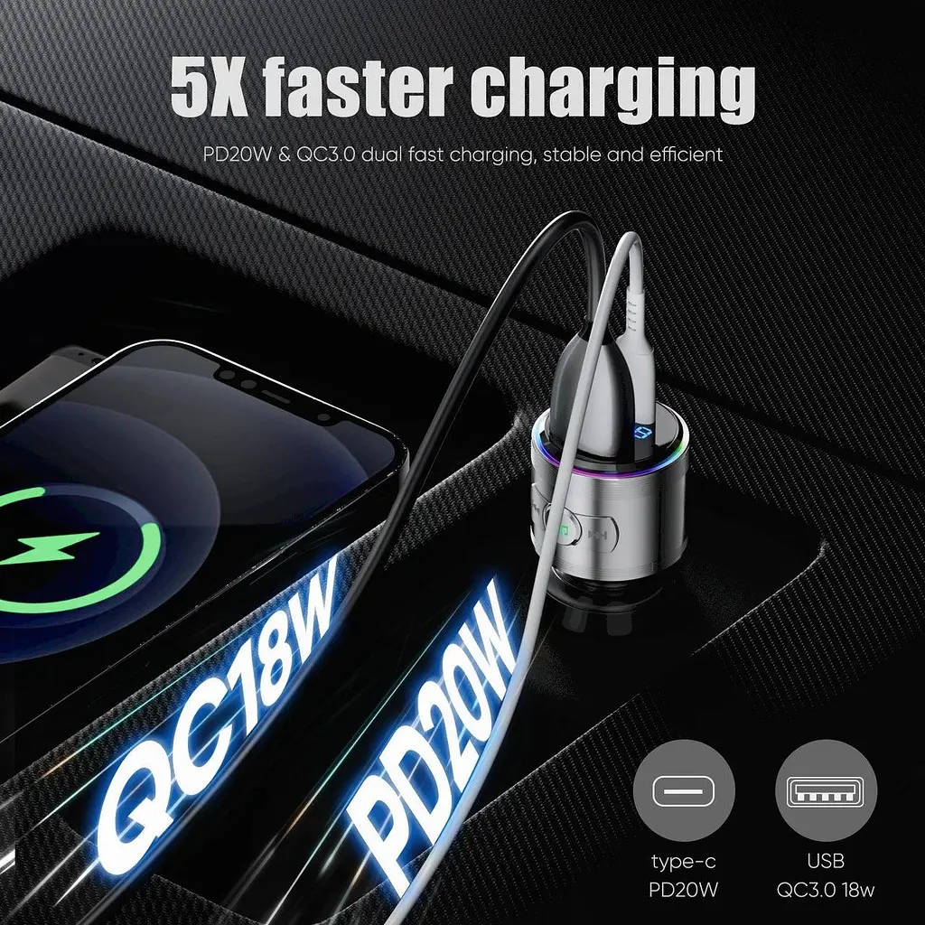Bluetooth FM-передатчик LENCENT BC76 - фото 5