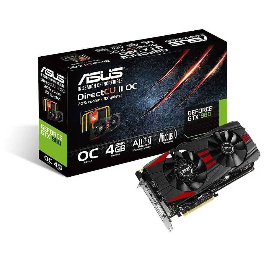 Відеокарта ASUS GTX 960 4gb DirectCU II OC Black (GTX960-DC2OC-4GD5-BLACK) (GDDR5, 128 bit, PCI-E 3.0 x16) Б/в - фото 6