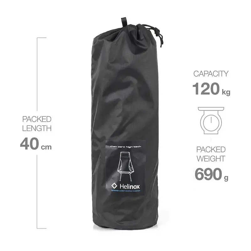 Стул Helinox Chair Zero Highback Black (1053-10559) - фото 4