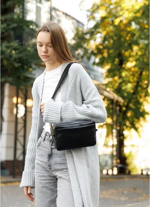 Жіноча шкіряна сумка бананка Sambag 24х16х6 см sum0027229 - фото 2