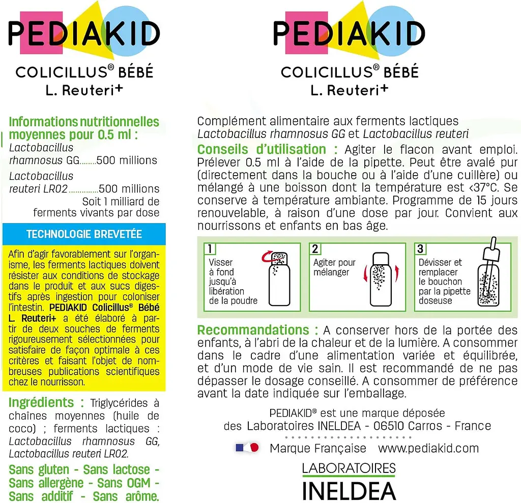 Капли против колик у младенцев Pediakid Colicillus Bebe L.Reuteri+ 8 мл - фото 2