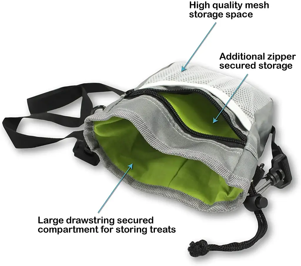 Сумка для вигулу і тренувань собак Voyager Pet Nylon Waterproof Dog Treat Training Pouch grey - фото 8