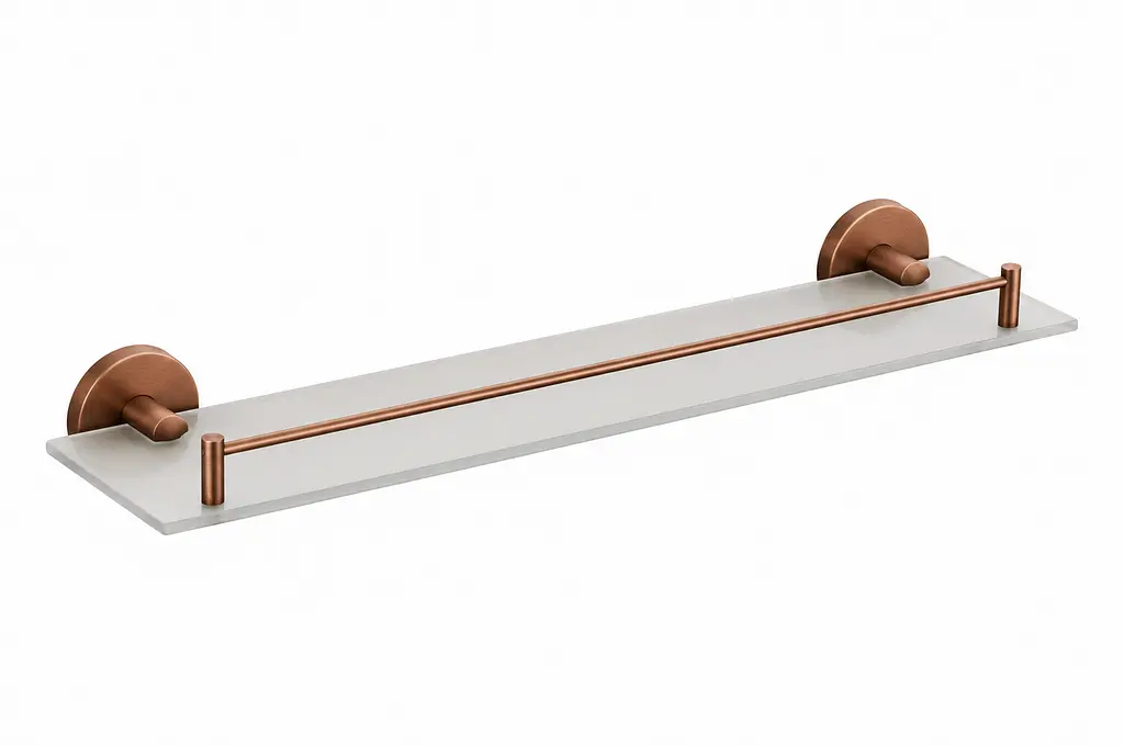 Скляна полиця VBI Venus 52x12 см brushed copper VBI-040009BC