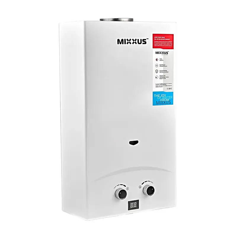 Газова колонка Mixxus GWH-0112 Basic White димохідна 12 л/хв WH0029