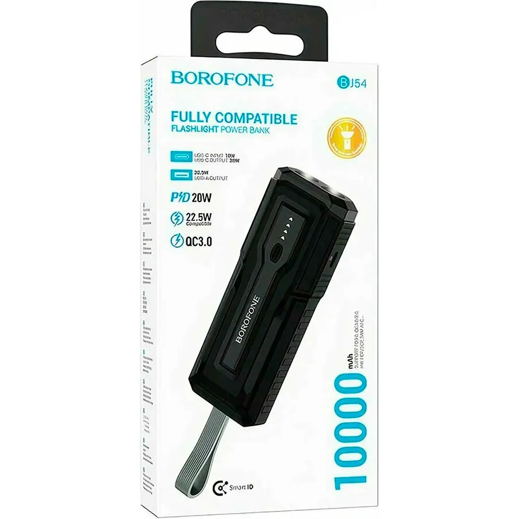 Зовнішній акумулятор Borofone BJ54 Graceful 10000mAh 22.5W Black [130210] - фото 6