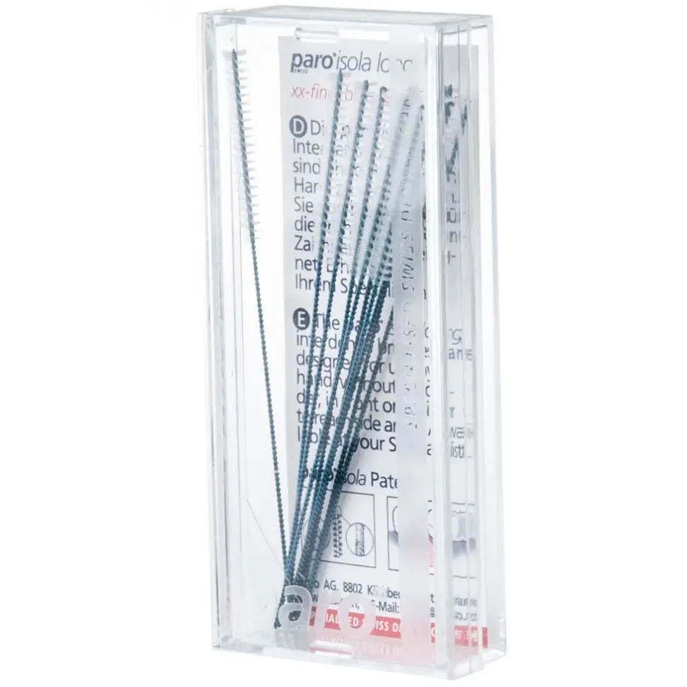 Довгі міжзубні щітки Paro Swiss Isola Long x-тонкі конічні 2/6 мм 10 шт. сині (Esro AG) - фото 2