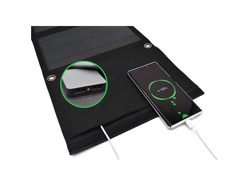 Зарядний пристрій на сонячній батареї PowerPlant 14 W 5 V 2xUSB-A (PB930555) - фото 2