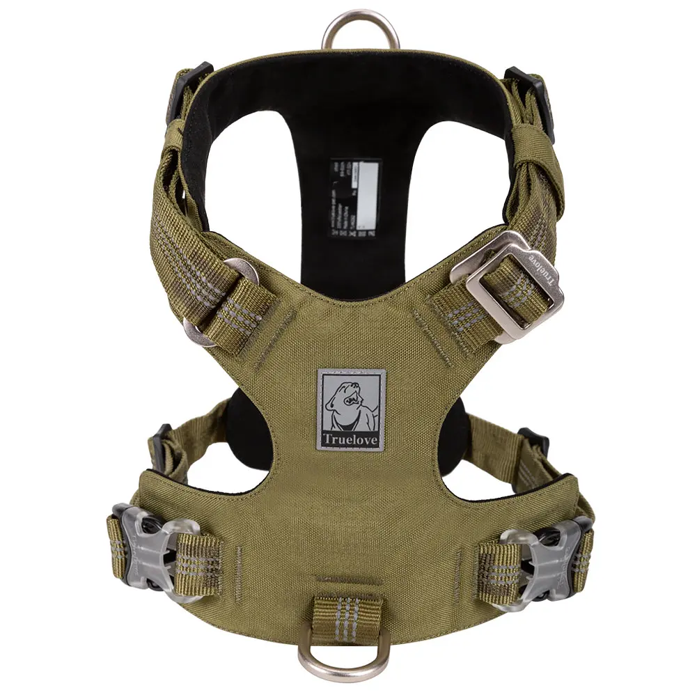 Шлея для собак Truelove TLH6282 з водонепроникної тканини Cordura, світловідбиваюча, Хакі S - фото 3