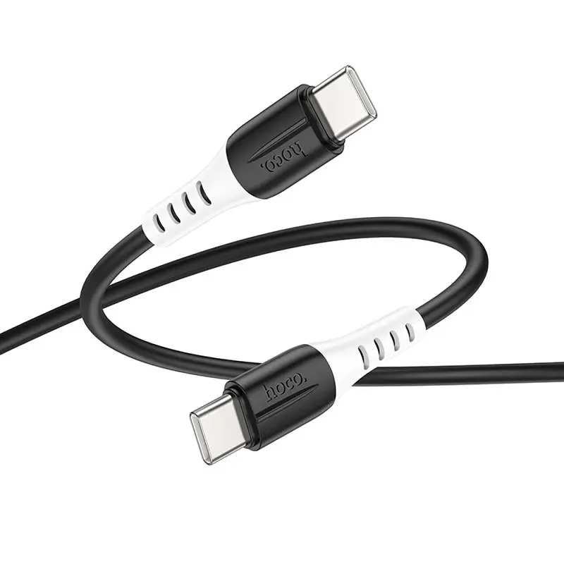 Дата кабель Hoco X82 Silicone Type-C to Type-C 60W (1m) Black - фото 3