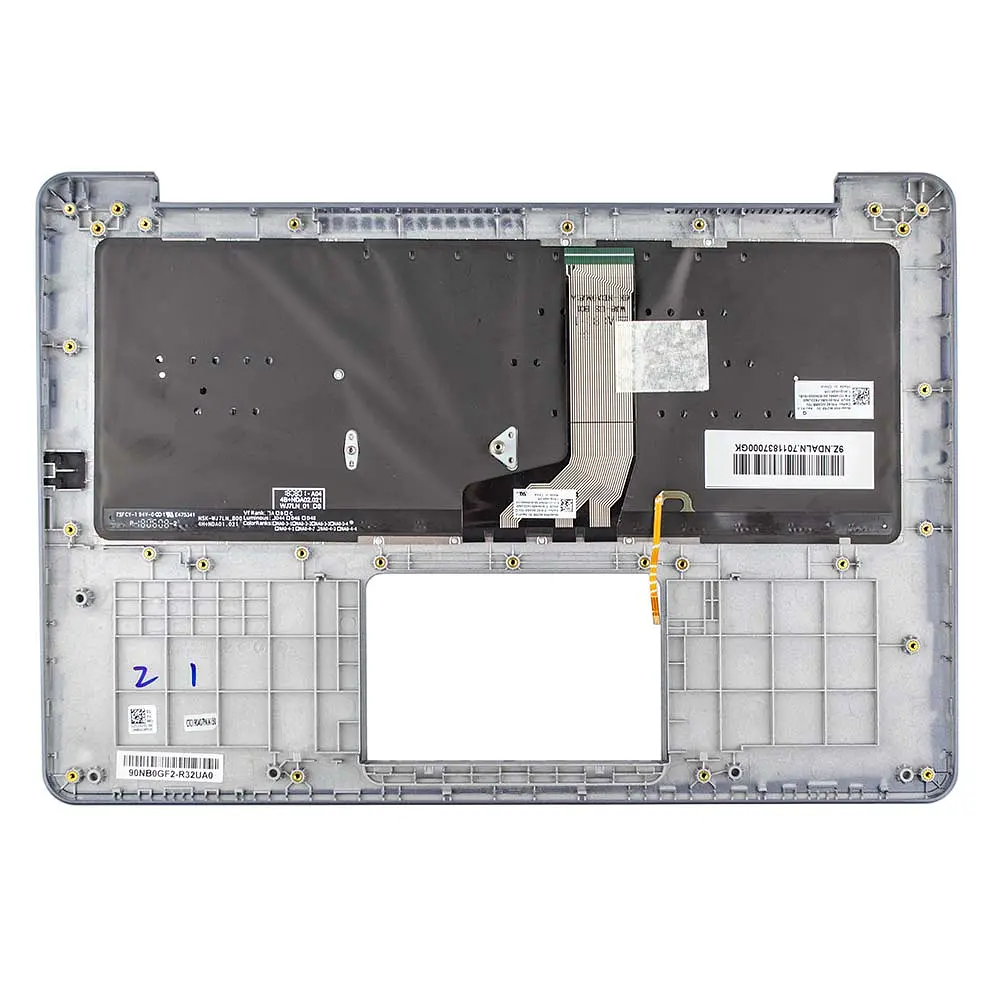 Верхня кришка для Asus A411 F411 K410 S401 X411 S410, (Сірий, топкейс+клавіатура з підсвічуванням, Оригінал) - фото 2