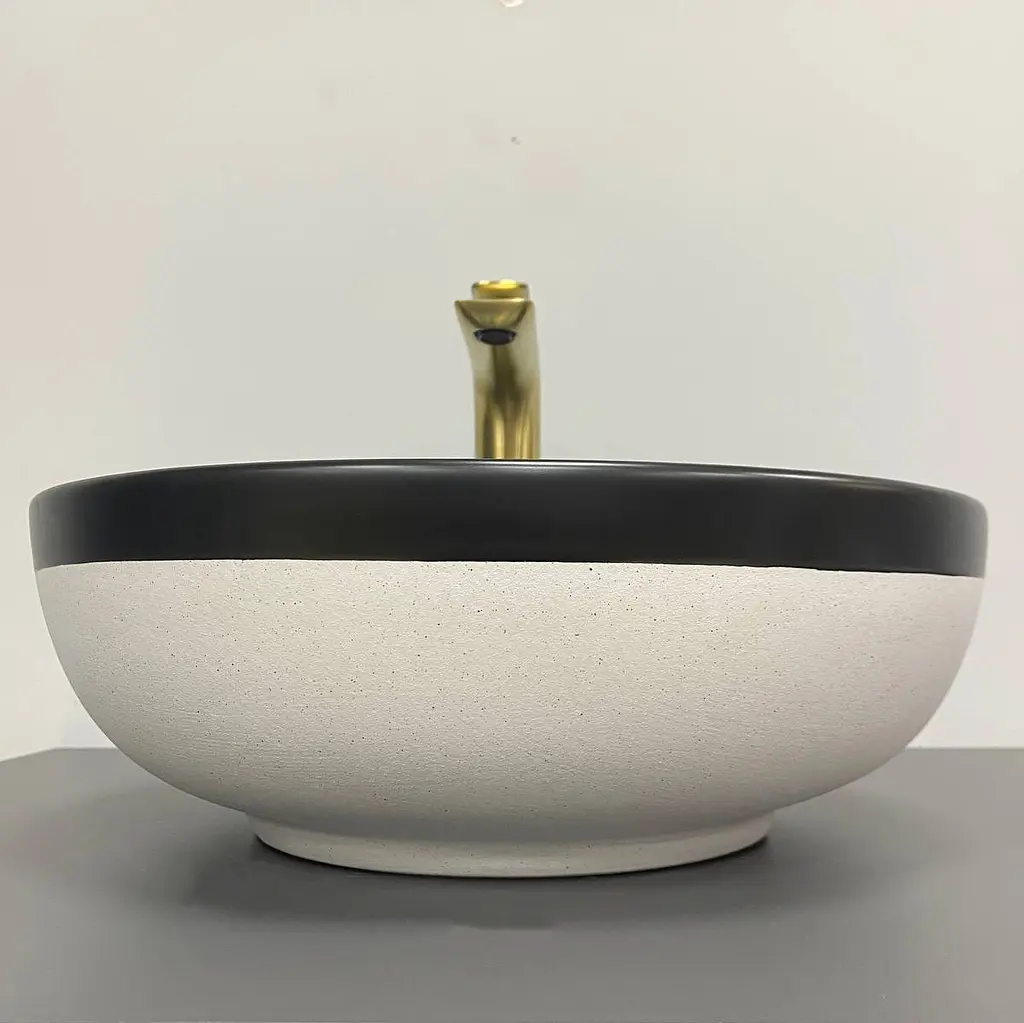 Умивальник VBI Ormela black white matt накладний VBI-016900, Чорний матовий - фото 3