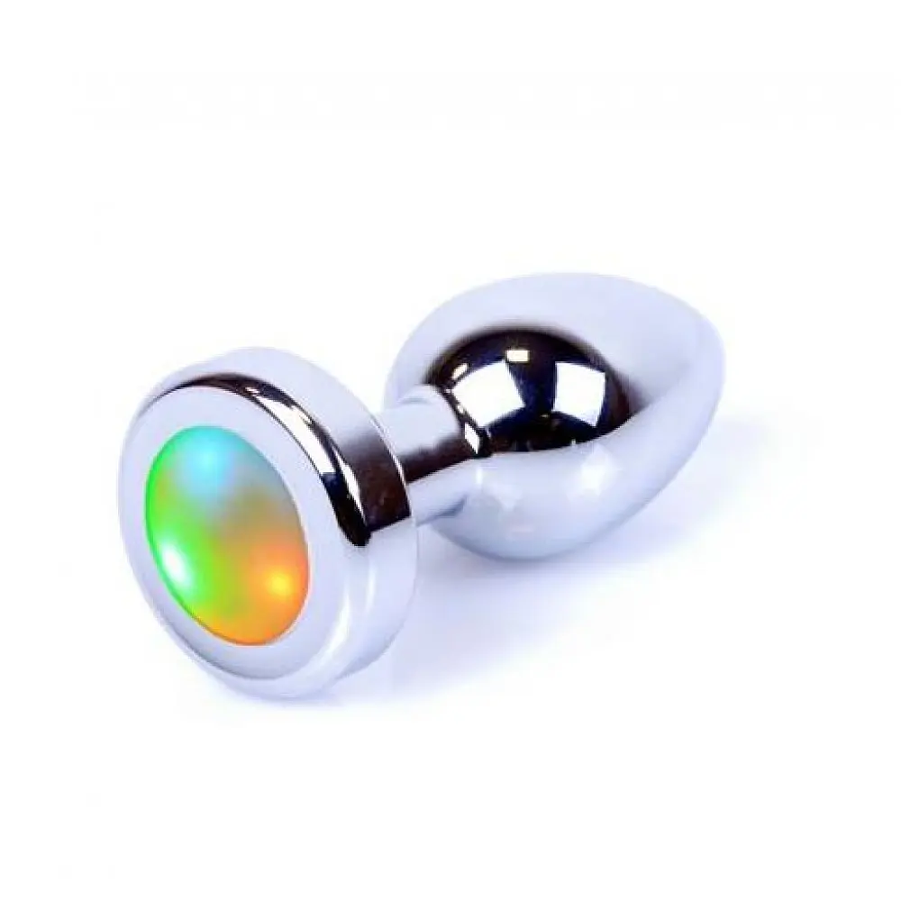 Анальна пробка зі світлодіодним світінням B-Series Jewellery Silver Plug Disco Flashlight