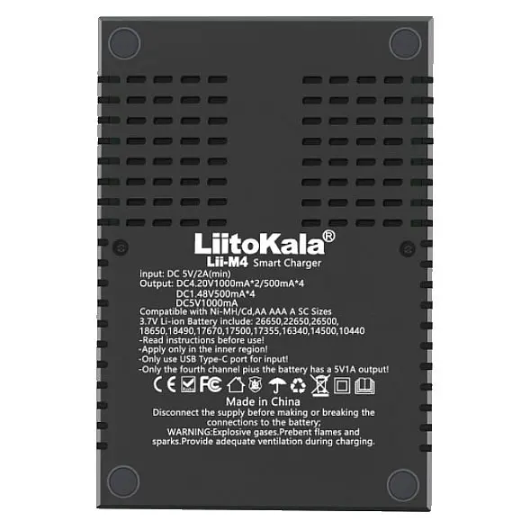 Зарядний пристрій LiitoKala Lii-M4, 4x(Lion/NiMH/NiCd), Power Bank, discharge function, display - фото 5