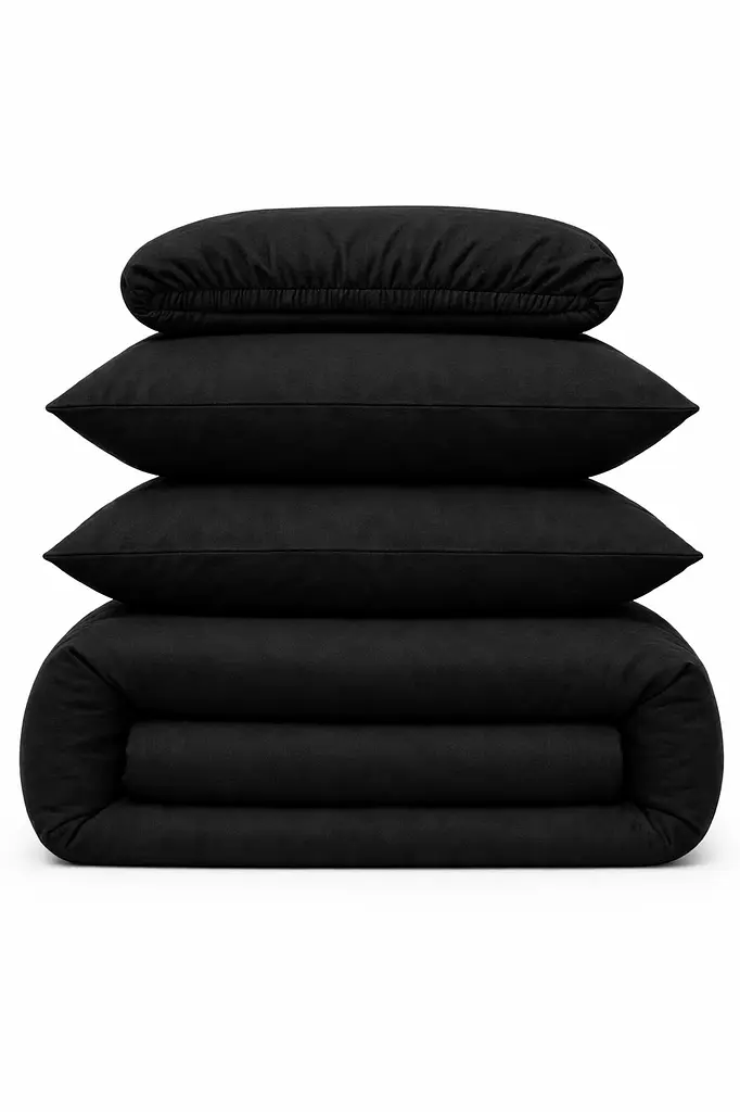 Комплект наволочок Ecotton 70х70 см фланель із бавовни Black чорний (24697) - фото 2