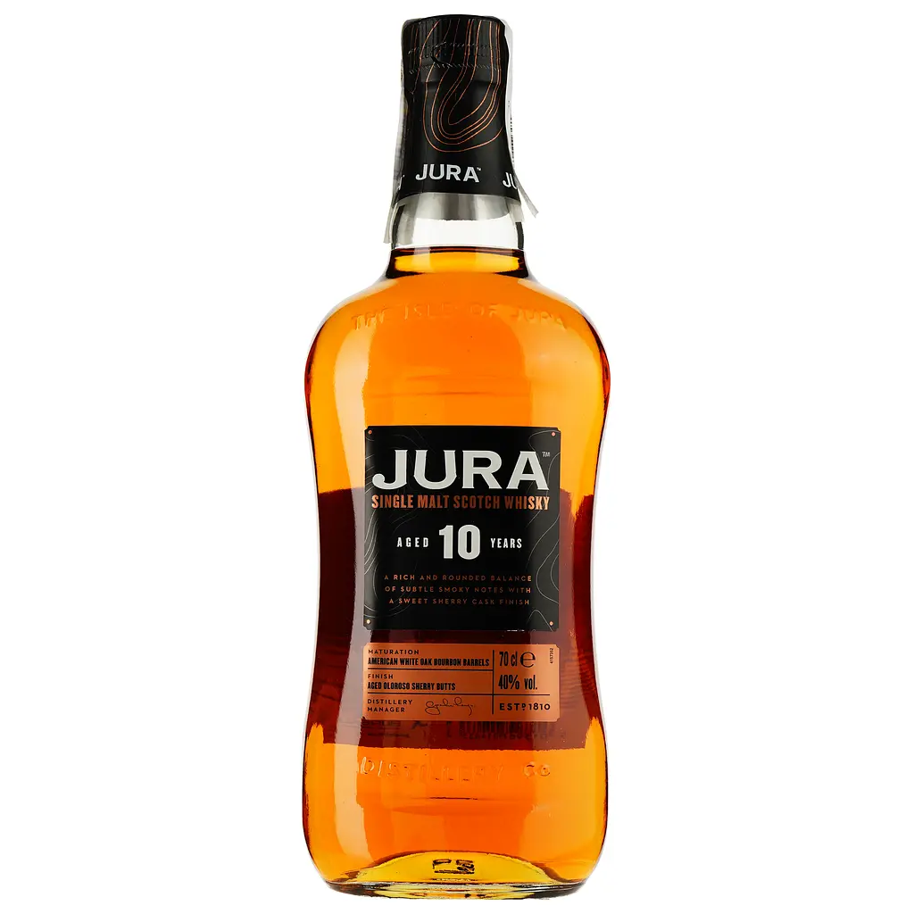 Уцінка. Віскі Jura 10 yo Single Malt Scotch Whisky, 40 %, 0,7 л + 2 келихи (50186)  - фото 2