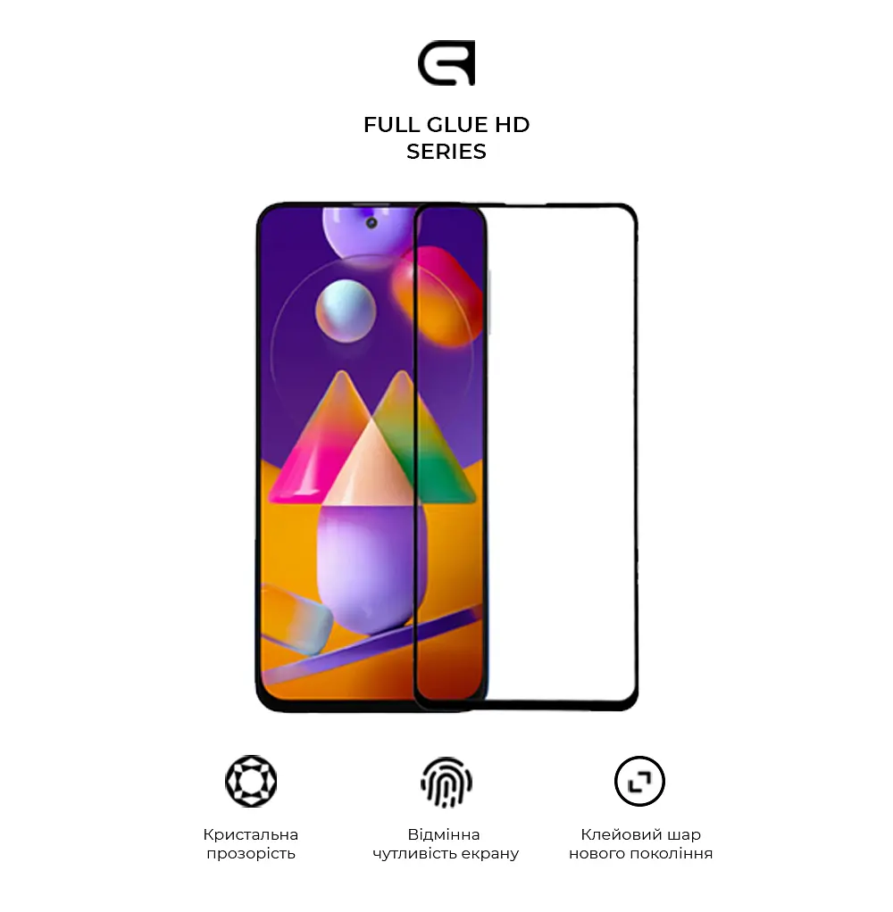 Захисне скло для Samsung Galaxy M31s (M317), Full Glue HD, 2.5D, повністю прозоре, на весь екран, глянцеве, загартоване 9H, повне проклеювання по всій поверхні, з чорною рамкою, протиударне, кришталево чітке зображення, ArmorStandart (ARM58310) - фото 2