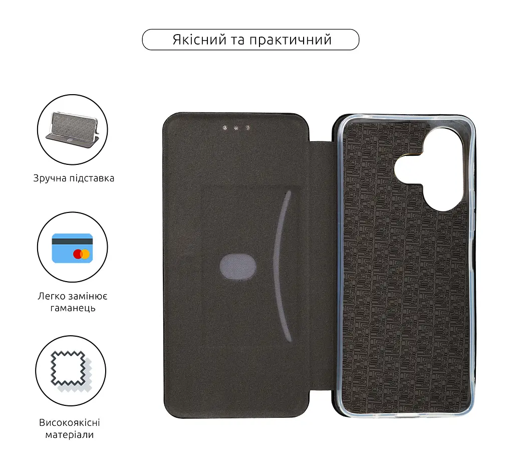 Чехол-книжка для Xiaomi Redmi 13 4G Poco M6 4G, G-Case, черный, кожаный чехол-книжка из экокожи (PU) и TPU, с магнитом, с подставкой и вместительным кардхолдером, противоударный, защита всего корпуса, ArmorStandart (ARM78267) - фото 3