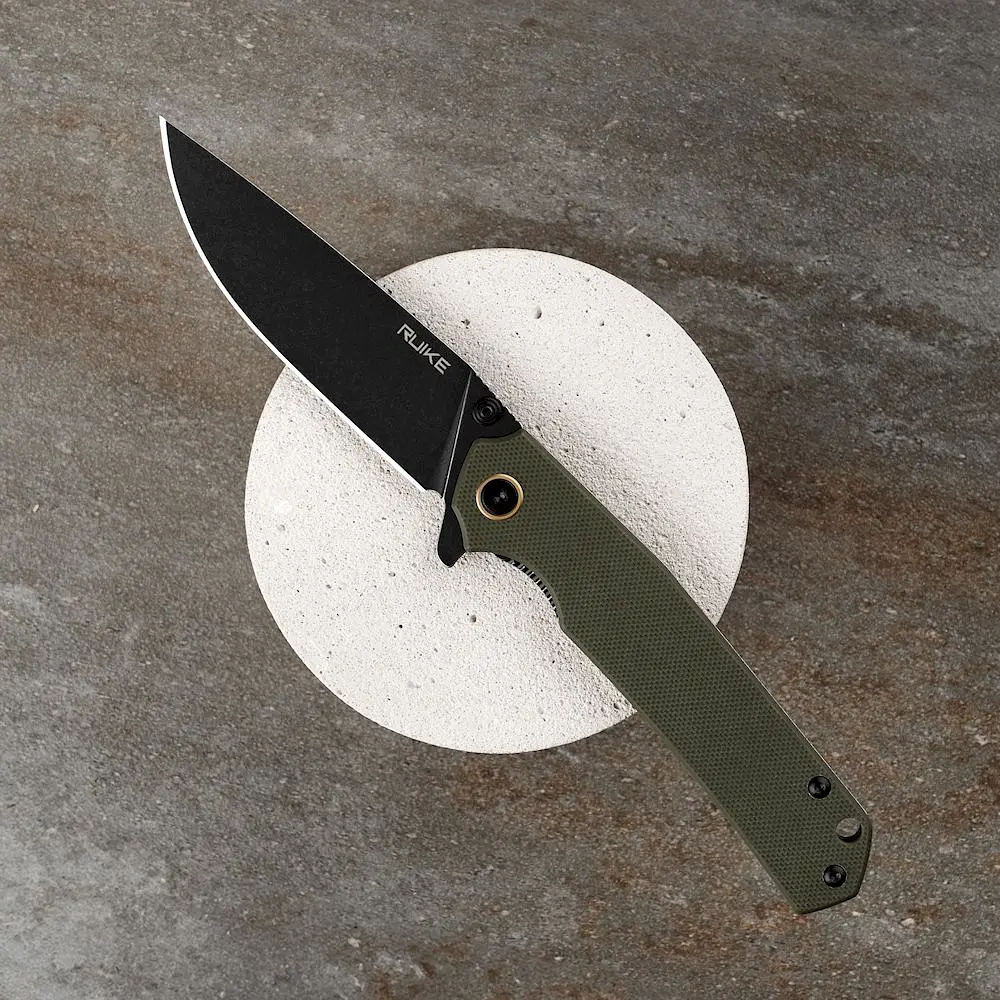 Нож складной туристический Ruike P801-G, (8.6 см) 14C28N/G10 оливковый - фото 18