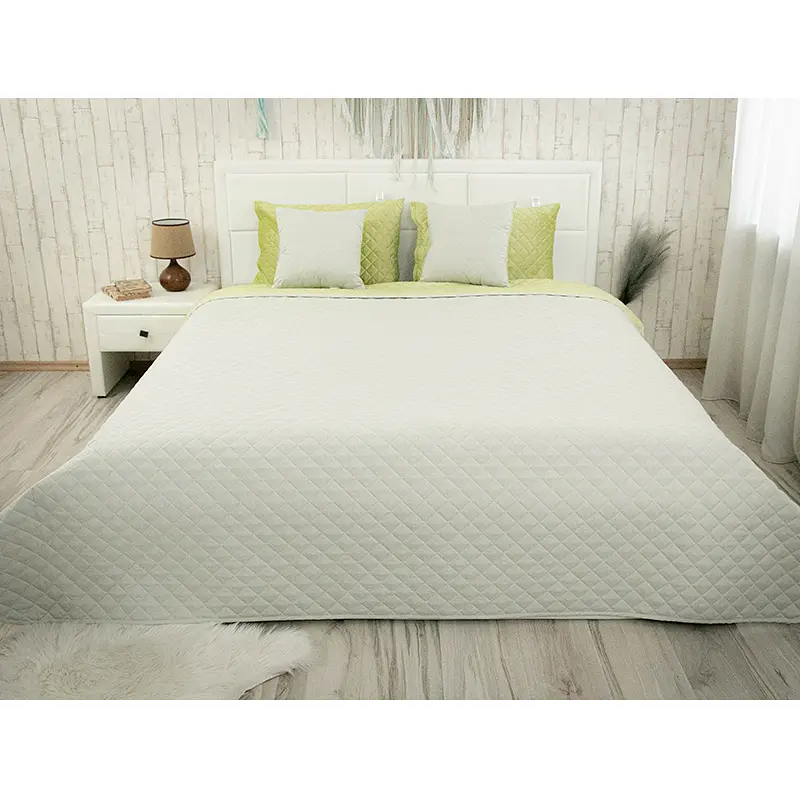 Покривало 180х220 VeLour Olive Green ромб (340.55_Olive Green ромб) - фото 3