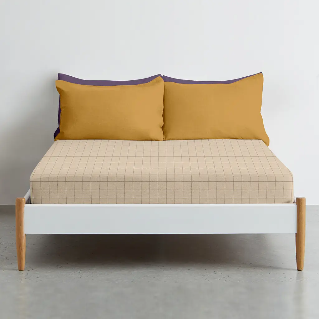 Простирадло на резинці Cosas Beige Geometry 180х200х20 см (CellAshbeige_180х200х20) - фото 3