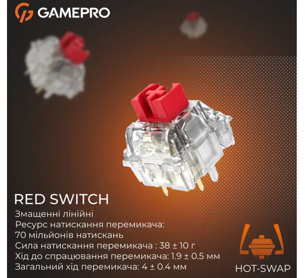 Клавіатура ігрова механічна GamePro GPMK-126 Genesis Silver light USB Red Swich Hot-Swap N-KRO Grey - фото 5