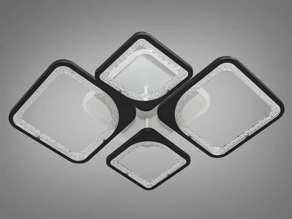 Світлодіодна люстра до 18 кв. колір чорний Diasha MX2559/2+2BK LED 3color dimmer - фото 2