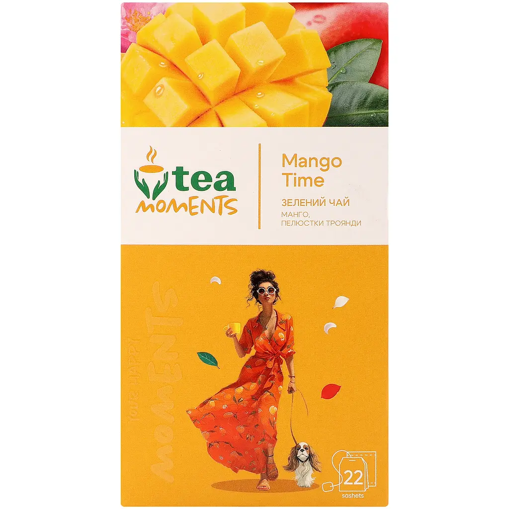 Чай зелений Tea Moments Mango Time 22 шт. x 1.6 г - фото 2
