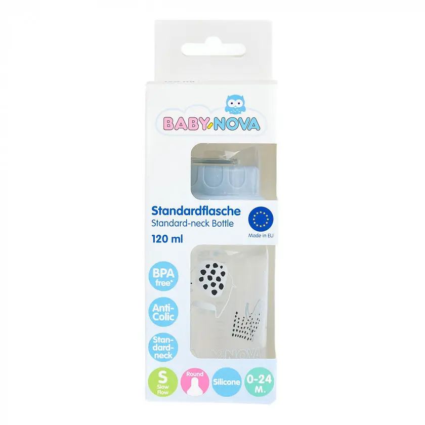 Пляшечка Baby-Nova Декор, 120 мл, блакитний (3960068) - фото 3