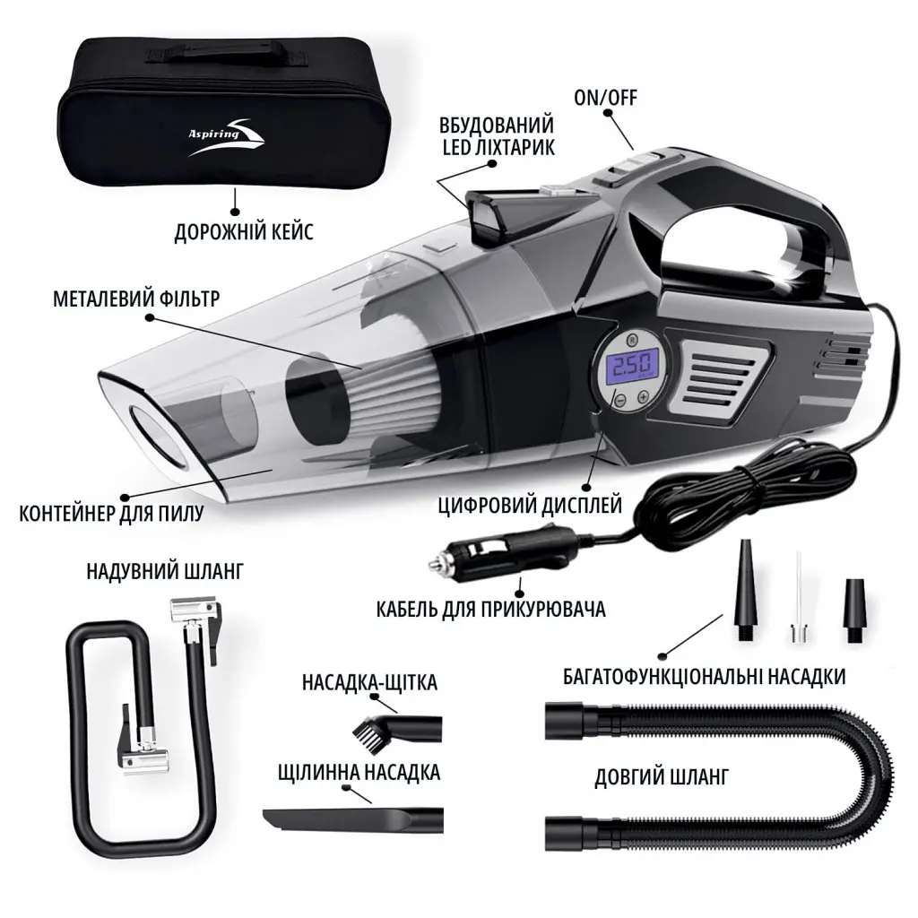 Пилосос Aspiring Windstorm 2 with inflator 2 in 1 - фото 5