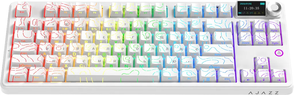 Клавиатура беспроводная Ajazz AK870 V2 Maillard Switch White (AK870-V2-SW) - фото 2