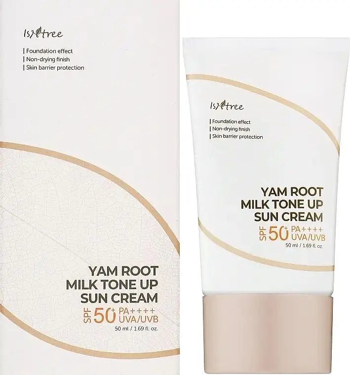 Сонцезахисний крем з тональною дією 50 мл Isntree Yam Root Milk Tone Up Sun Cream SPF/СПФ 50+ PA++++ - фото 2
