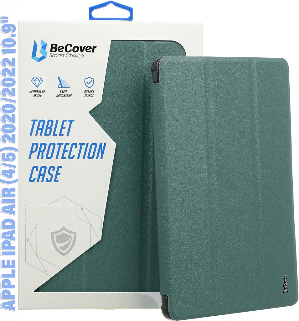 Чохол-книжка BeCover Tri Fold Soft TPU Silicone для Apple iPad Air 4/5 2020/2022 10.9" Dark Green (711130) - фото 2