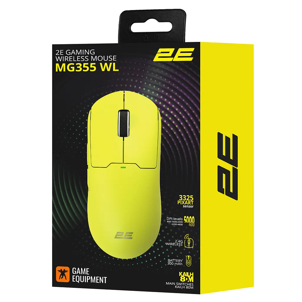 Миша 2E Gaming MG355 WL, RGB, USB-A/WL, жовтий - фото 9