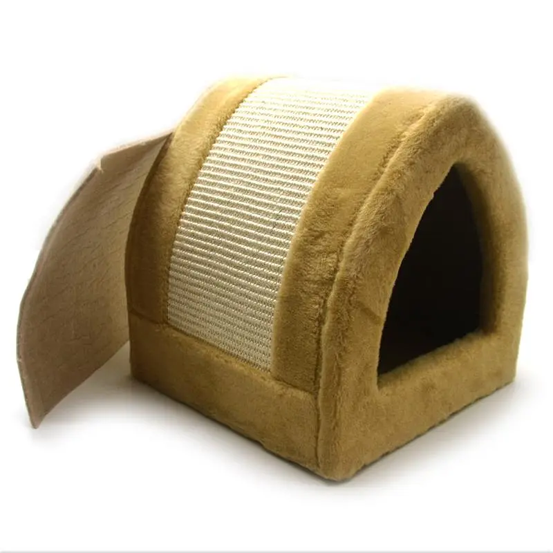 Будиночок драпак для котів Zoo-hunt Дача 33х33х35 см сезаль бежевий - фото 2