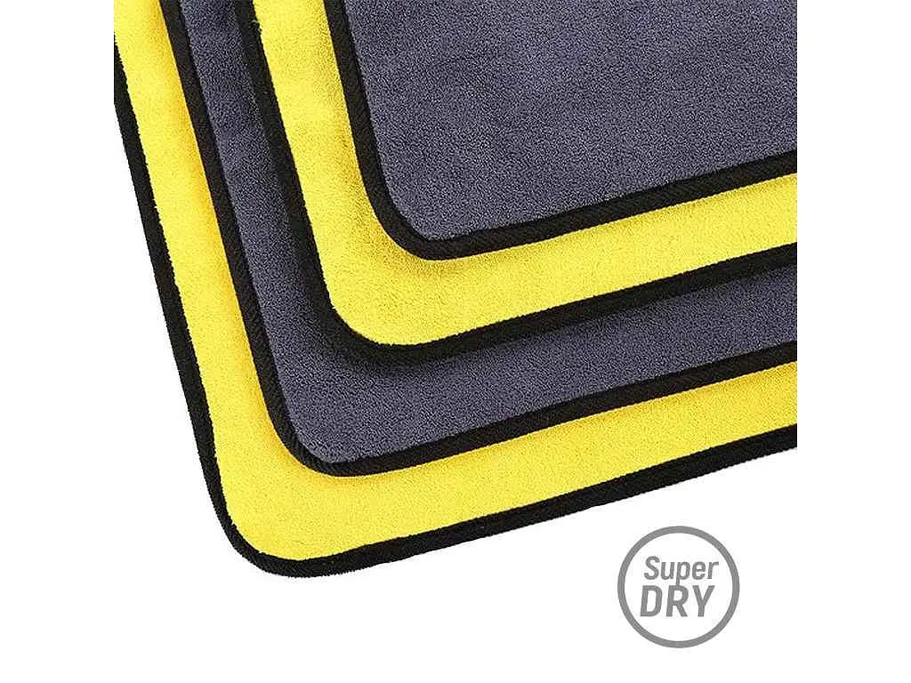 Мікрофібра автомобільна СolorWay універсальна Super Dry 800gsm 50х60см жовто-сірий - фото 6