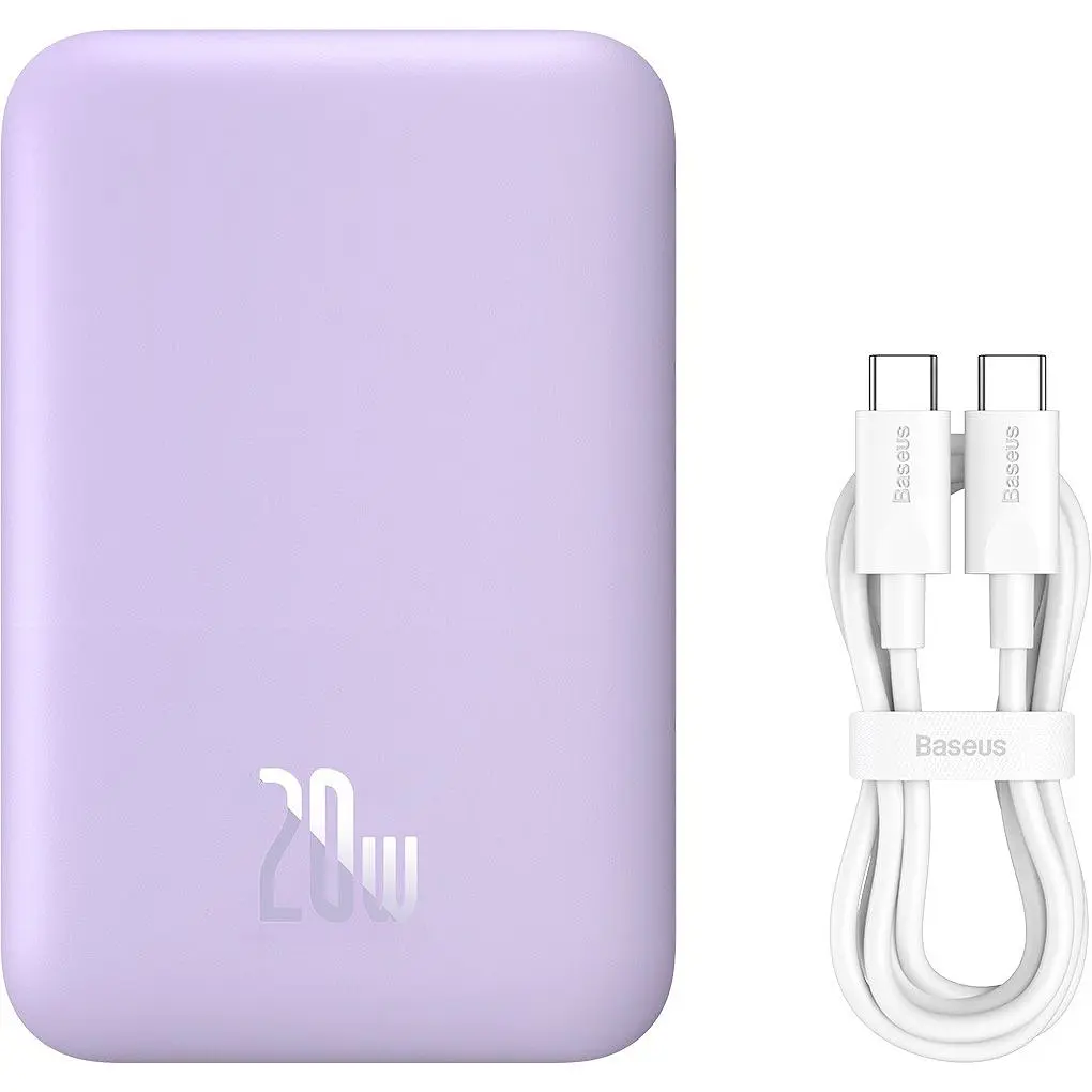Зовнішній акумулятор Baseus Magnetic Bracket Mini 6000mAh 20W Purple (P10059002513-00) [141929] - фото 9