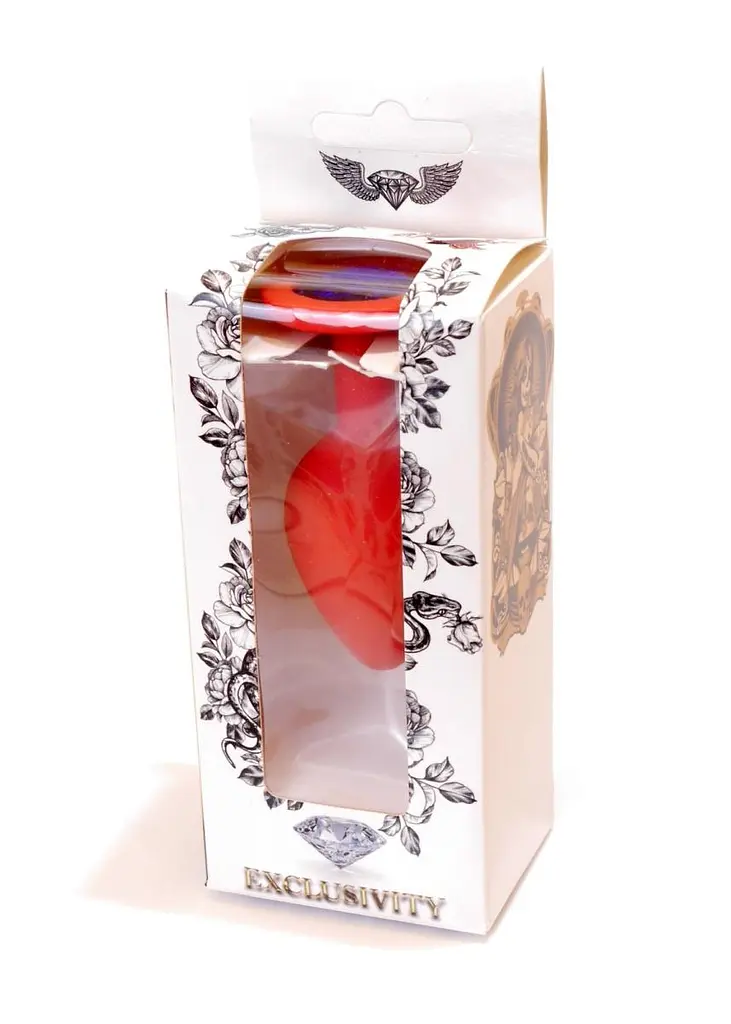 Силиконовая анальная пробка с кристаллом Boss Silikon Jewellery 8 см (синий) - фото 5