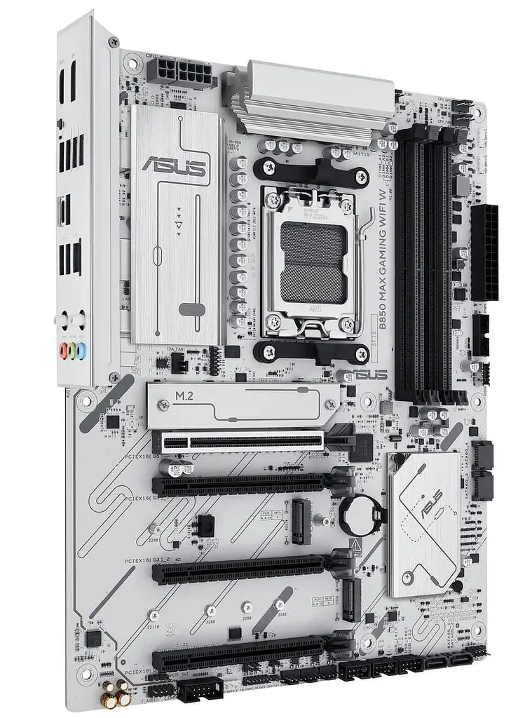 Материнська плата ASUS B850 MAX GAMING WIFI W White (B850 MAX GAMING WIFI W) (Socket AM5, AMD B850, ATX) - фото 2