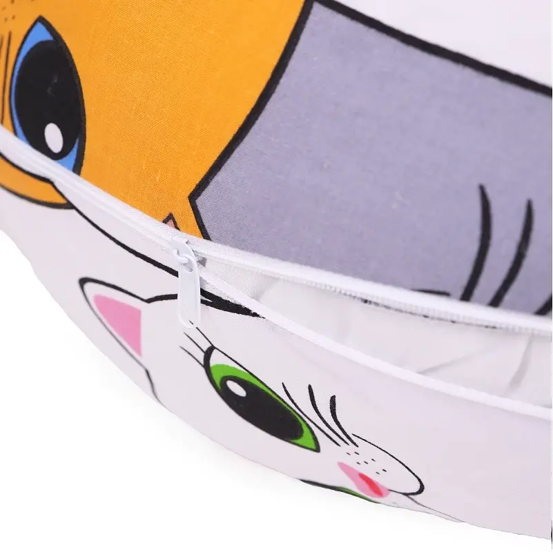 Подушка для беременных и кормления MirSon №5027 Color Line Кот батон 30х170 см оранжевая (2200010969887) - фото 3