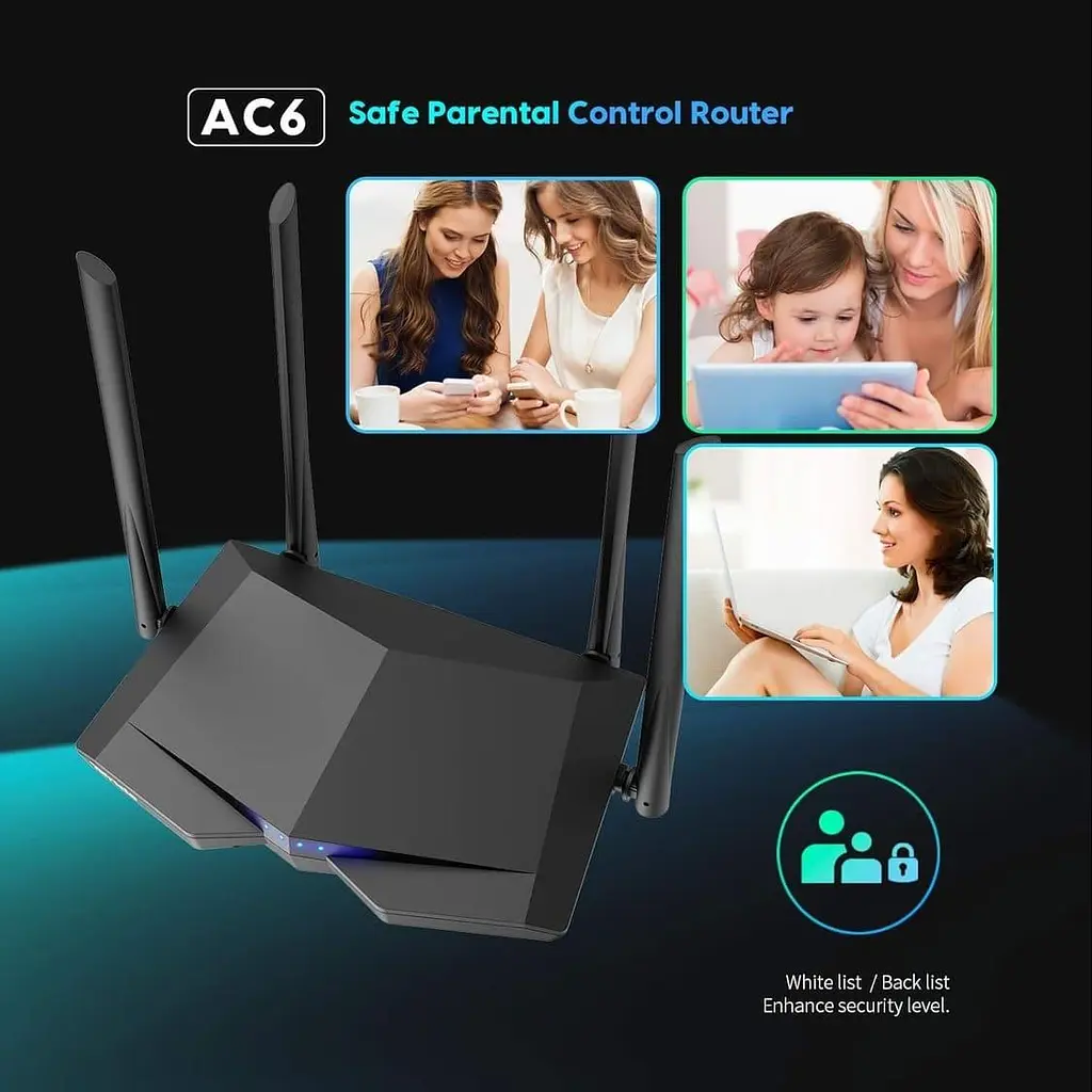 Роутер Tenda AC6 AC1200 Black 802.11ac (AC6) - фото 6