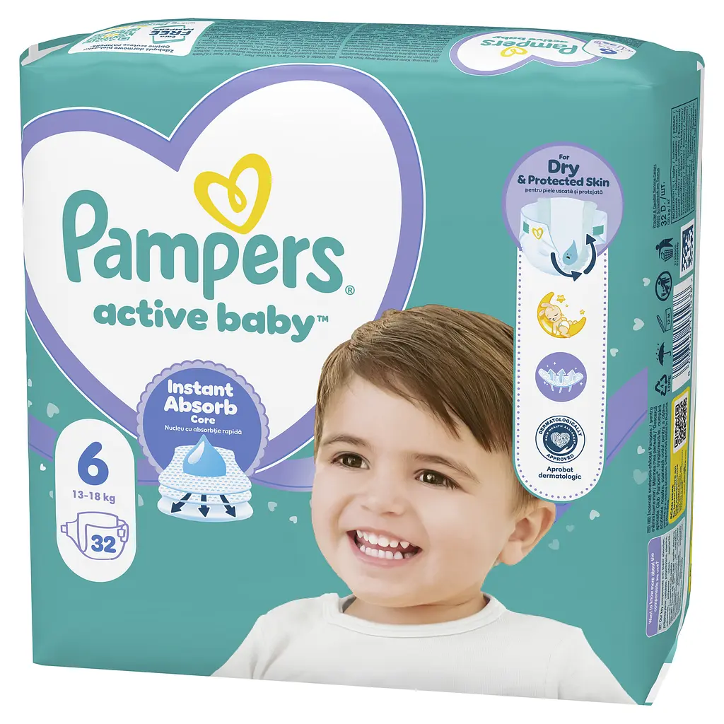 Дитячi одноразові пiдгузники Pampers Active Baby розмір 6 (13-18 кг) 32 шт. - фото 2