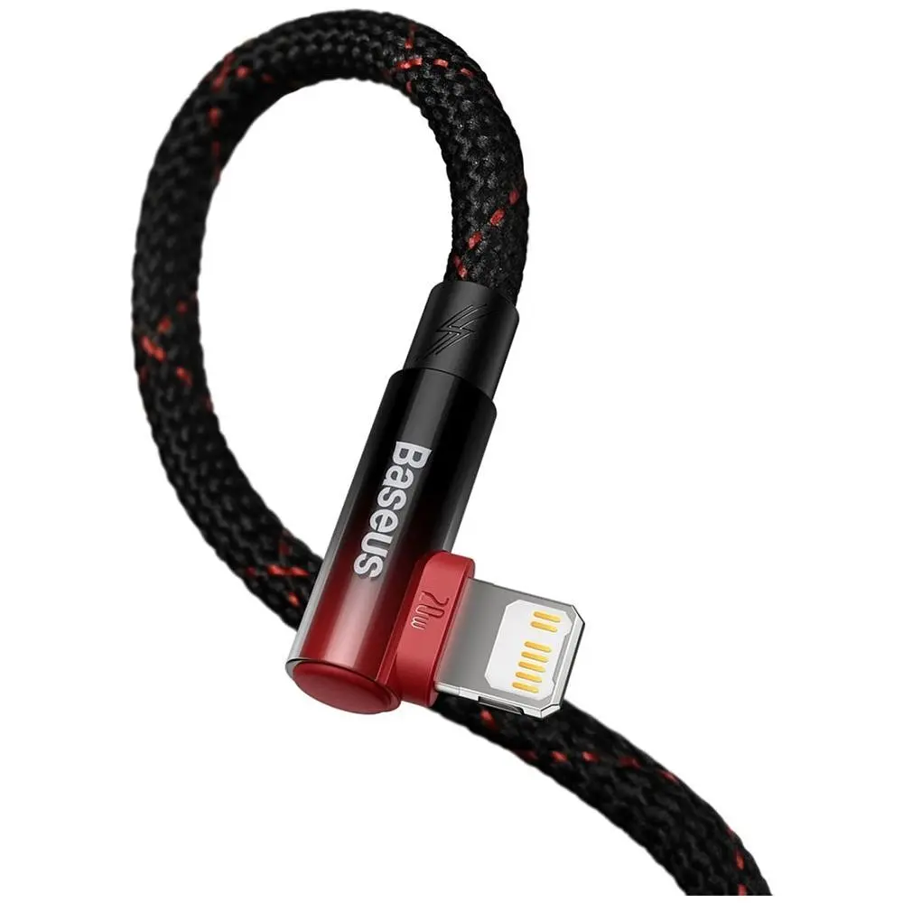Кабель Baseus MVP 2 USB Type-C - Lightning (M/M), 20W, 1 м Black/Red (CAVP000220) - фото 3