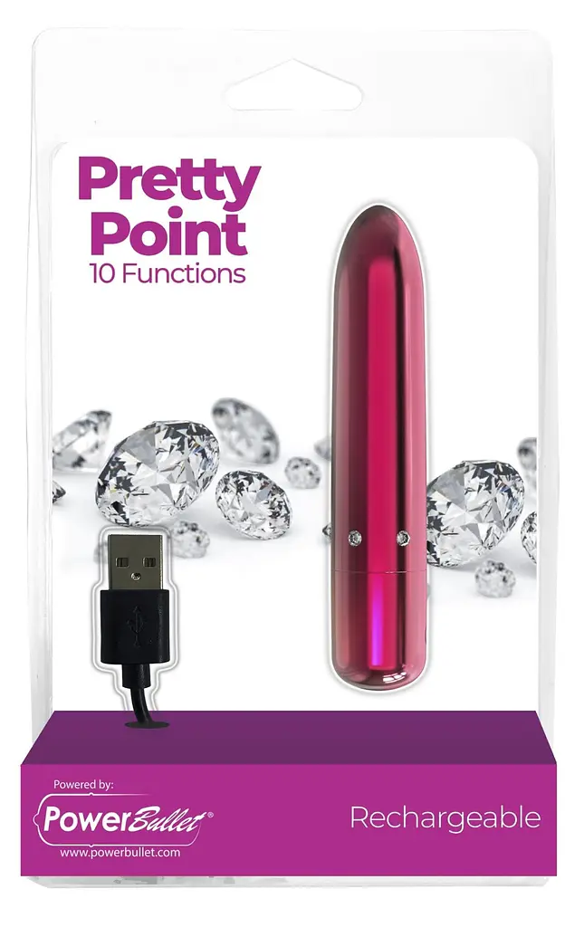 Віброкуля PowerBullet - Pretty Point Rechargeable Pink, 10х1.9 см (рожевий) - фото 5