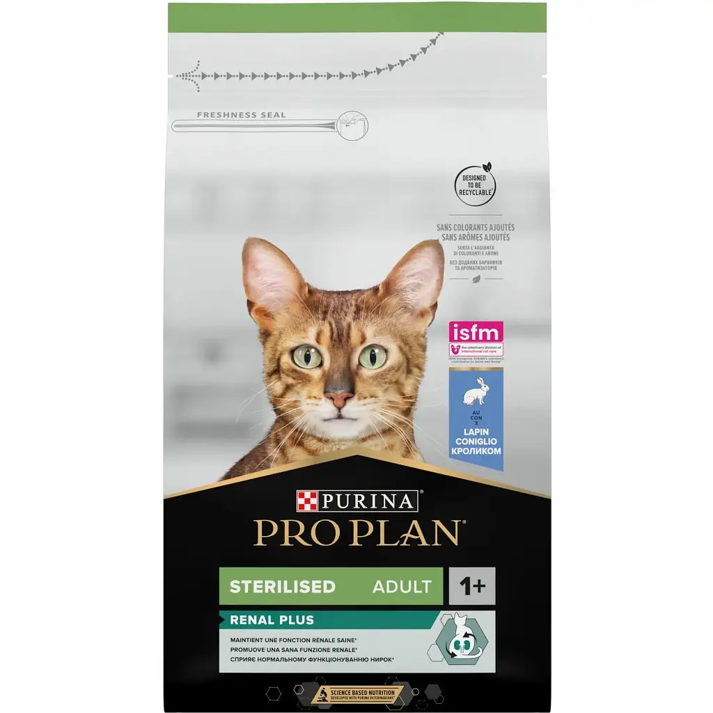 Сухой корм для стерилизованных кошек Purina Pro Plan Sterilised Adult 1+ Renal Plus с кроликом 1.5 кг (12369077) - фото 2